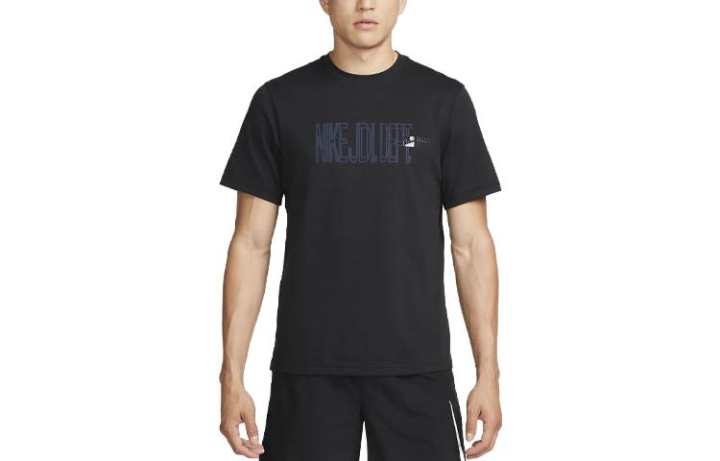 Nike Nike T Shirts Men's Black Crew Neck Moderate Straight Fit