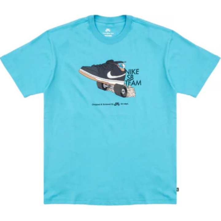 Nike Nike T Shirts Men's Blue Crew Neck Moderate Straight Fit