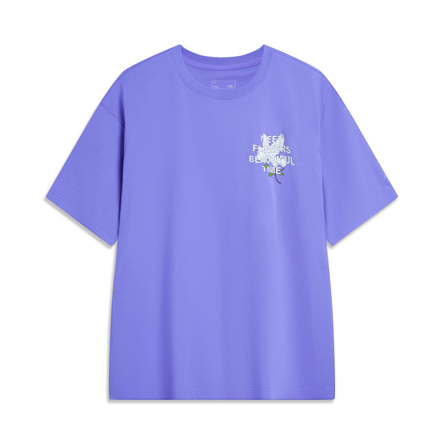 Li-Ning Li Ning Drop Shoulder Sleeve T Shirt Unisex Very Peri Purple