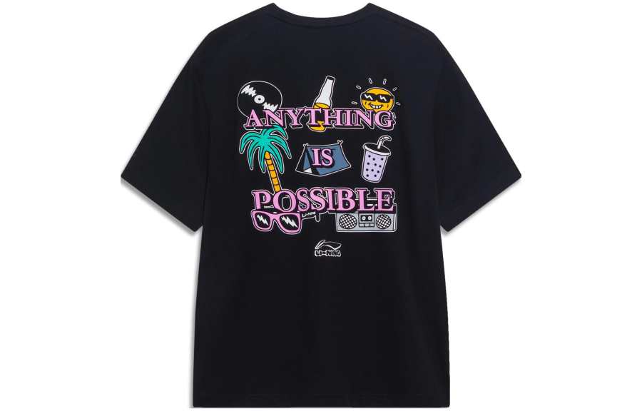 Li-Ning Li Ning Sports Lifestyle Collection Sports Trendy Collection T Shirt Men's Black