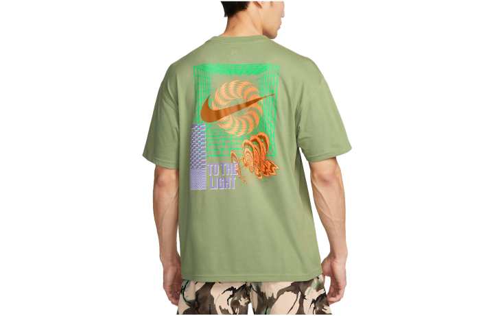 Nike Nike T Shirts Men's Green Crew Neck Moderate Straight Fit