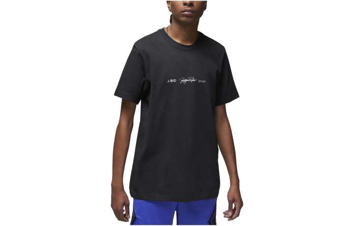 Jordan Jordan T Shirts Men's Black Crew Neck Moderate Straight Fit