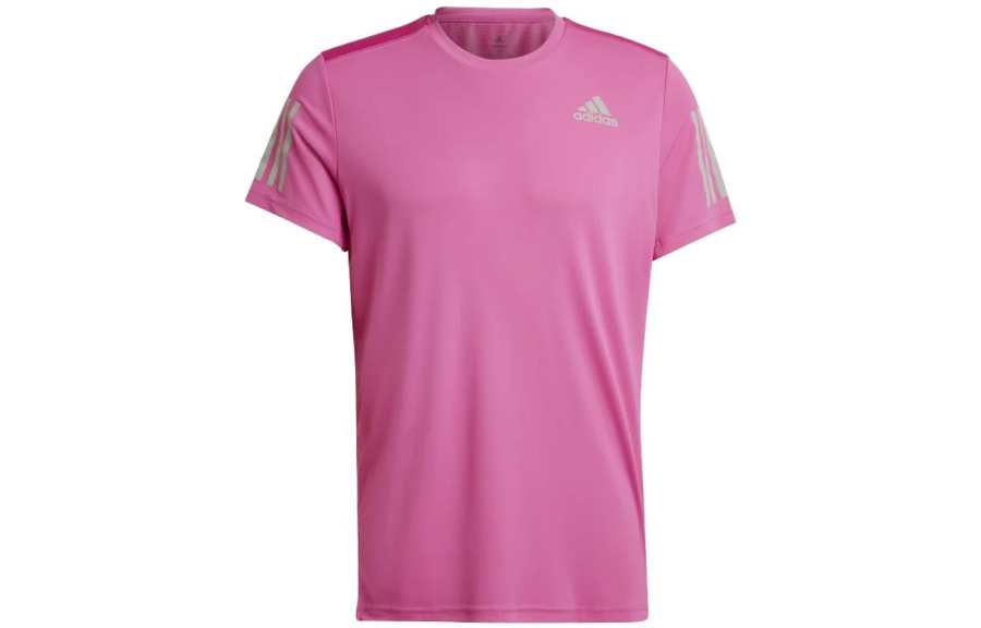 Adidas Adidas T Shirts Men's Pink Crew Neck Moderate Straight Fit
