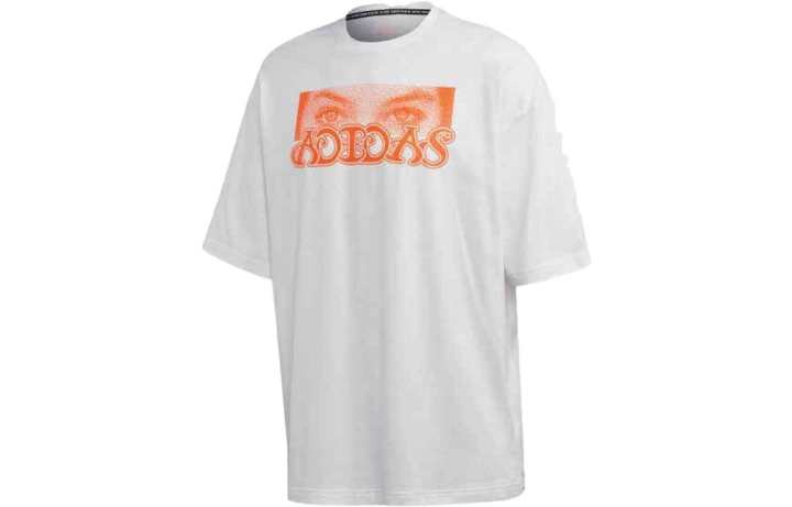 Adidas Adidas T Shirts Men's White Crew Neck Moderate Straight Fit