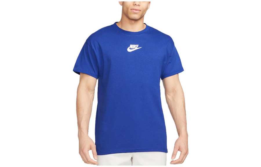 Nike Nike T Shirts Men's Royal Blue Crew Neck Moderate Straight Fit