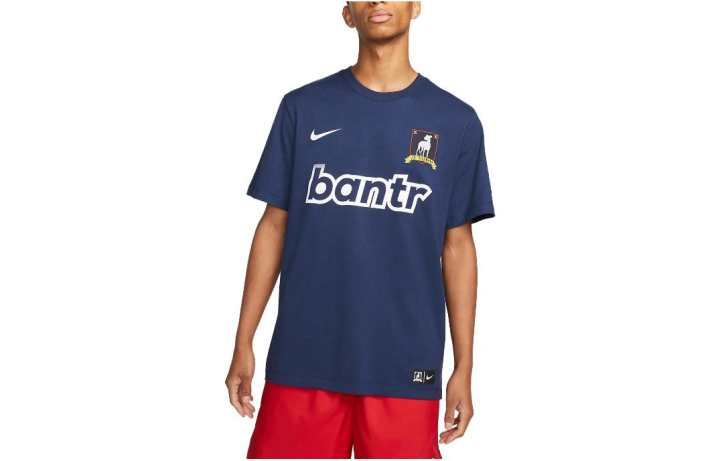 Nike Nike T Shirts Men's Navy Blue Crew Neck Moderate Straight Fit