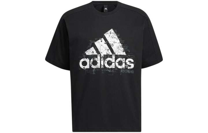 Adidas Adidas T Shirts Men's Black Crew Neck Moderate Straight Fit
