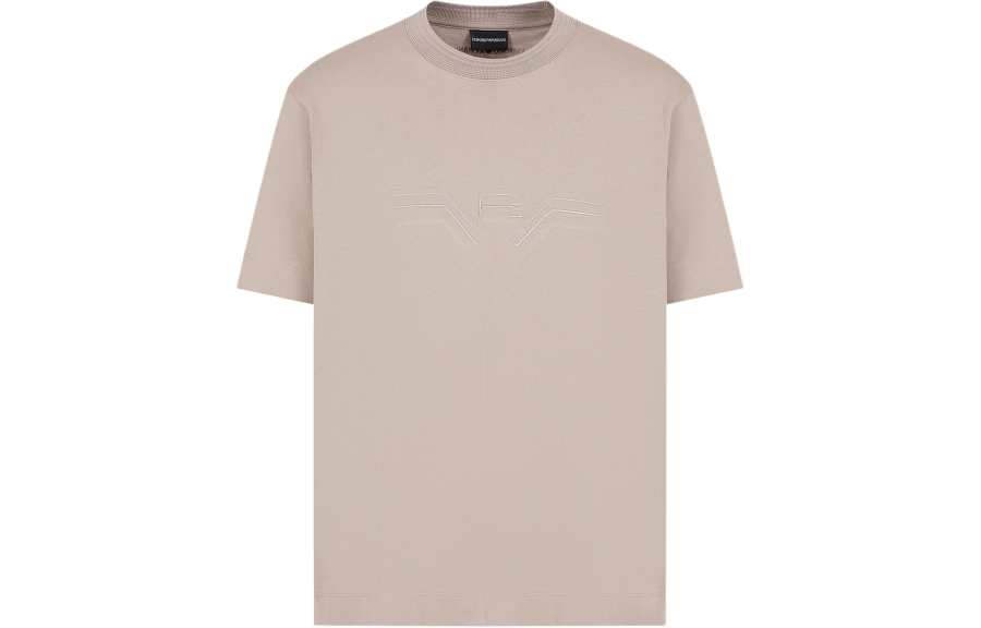 EMPORIO ARMANI Textured Gradient Eagle Heavy Jersey T Shirt