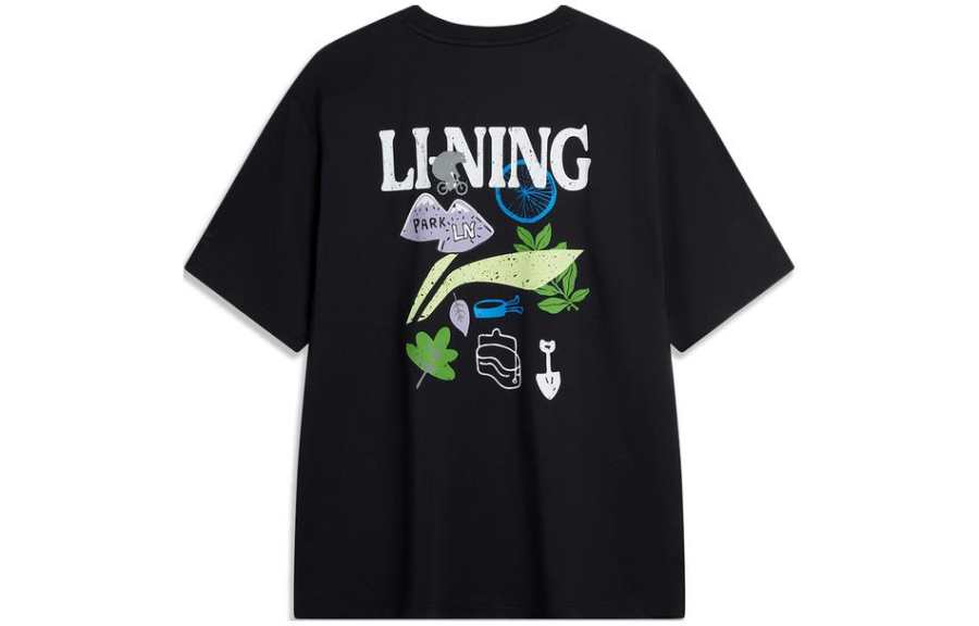 Li-Ning LiNing Drop Shoulder Sleeve T-Shirt Unisex Black