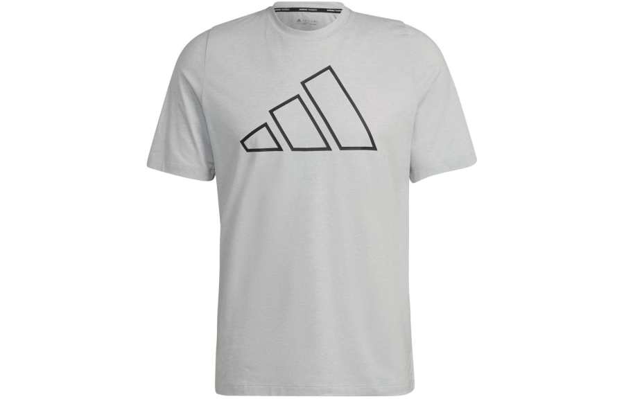 Adidas Adidas T Shirts Men's Gray Crew Neck Moderate Straight Fit