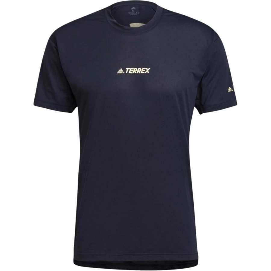 Adidas Adidas T Shirts Men's Blue Crew Neck Moderate Straight Fit