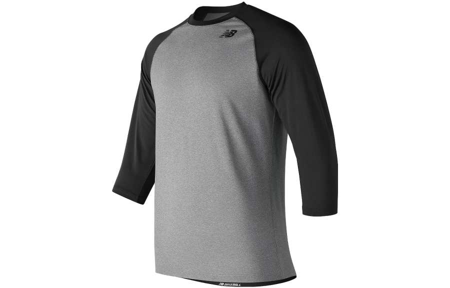New Balance New Balance T Shirts Men's Black Gray Color Crew Neck Moderate Straight Fit