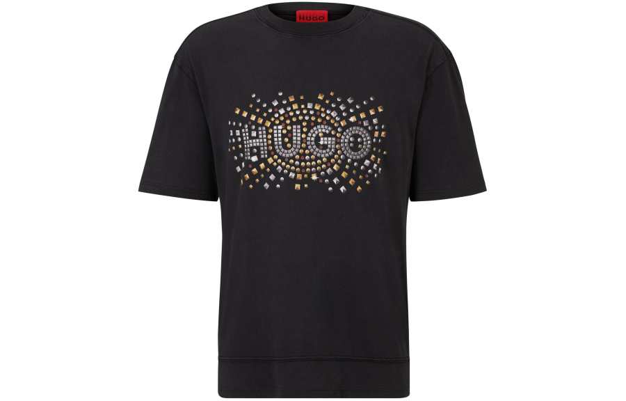 HUGO BOSS Logo Studded Jersey T Shirt