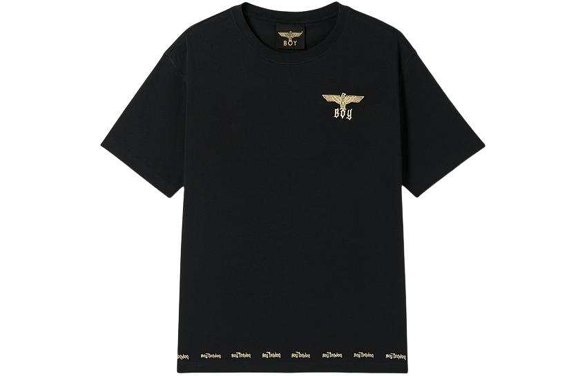 Boy London T Shirts Unisex Black Crew Neck Moderate