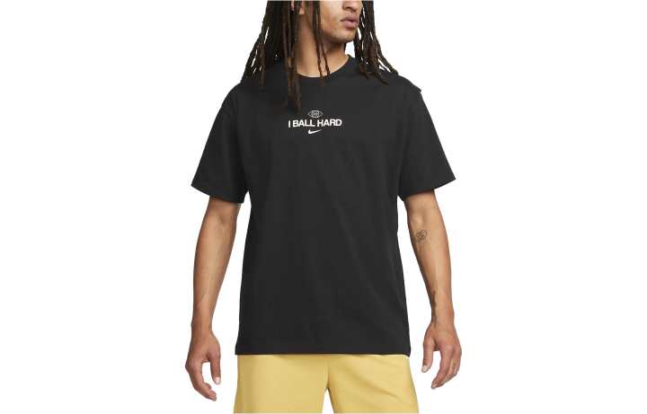 Nike Nike T Shirts Men's Black Crew Neck Moderate Straight Fit