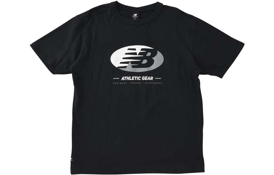 New Balance New Balance T Shirts Men's Black Crew Neck Moderate Straight Fit