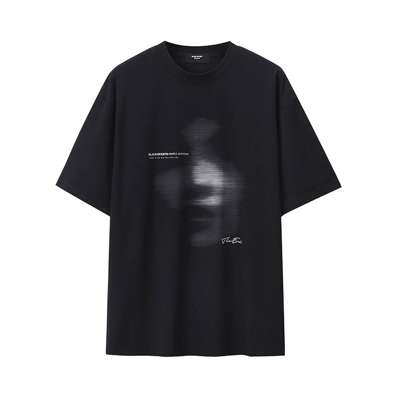 BLACK OF EXIT BLACK OF EXIT T Shirts Men's Crew Neck Moderate Straight Fit