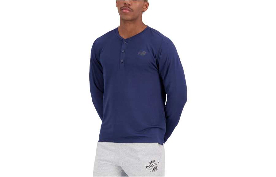 New Balance New Balance T Shirts Men's Indigo Crew Neck Moderate Straight Fit