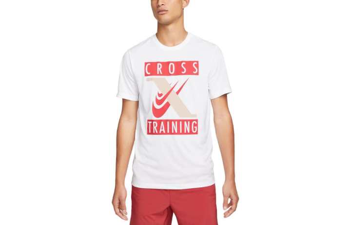 Nike Nike T Shirts Men's White Crew Neck Moderate Straight Fit