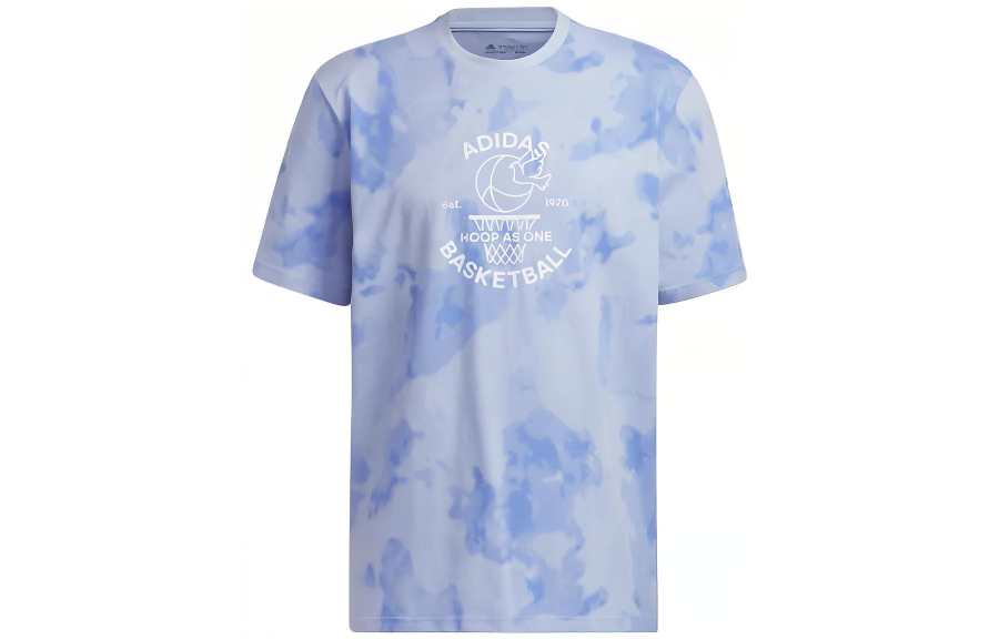 Adidas Adidas T Shirts Men's Blue Crew Neck Moderate Straight Fit