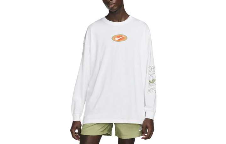 Nike Nike T Shirts Men's White Crew Neck Moderate Straight Fit