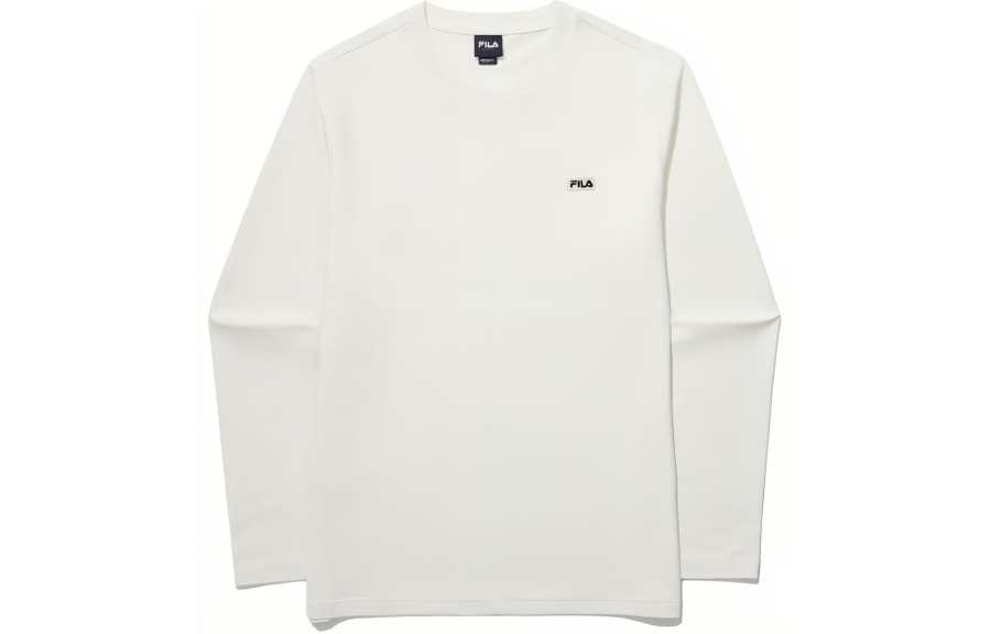 FILA T Shirts Unisex White Crew Neck Moderate Straight Fit