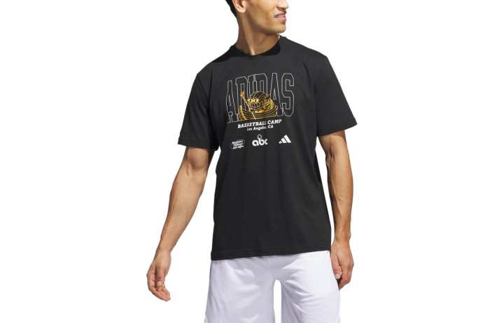 Adidas Adidas T Shirts Men's Black Crew Neck Moderate Straight Fit