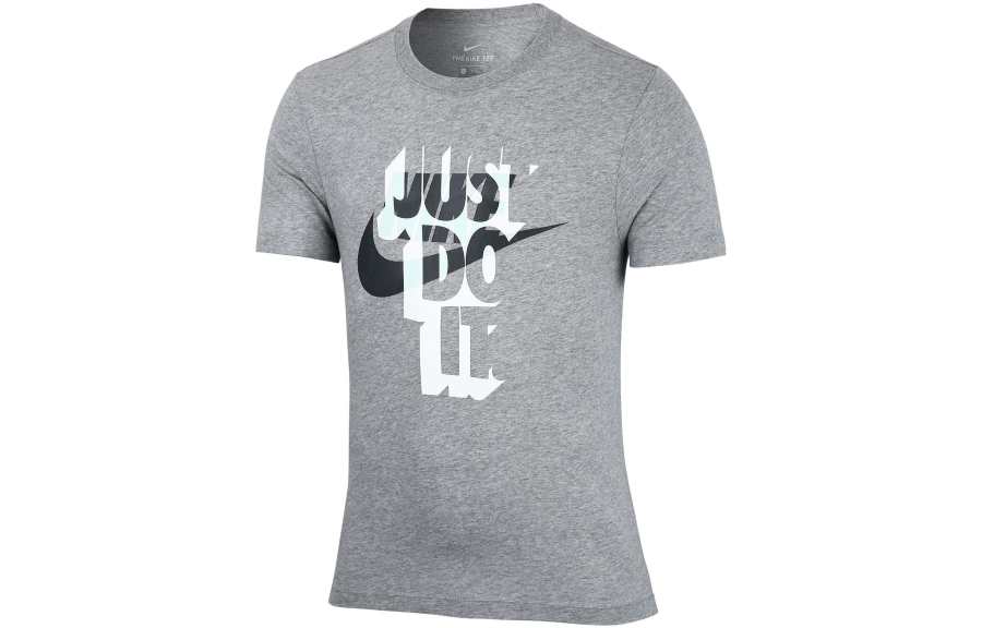 Nike Nike T Shirts Men's Black Gray Color Crew Neck Moderate Straight Fit