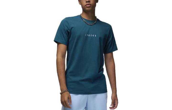 Jordan Jordan T Shirts Men's Royal Tone Crew Neck Moderate Straight Fit