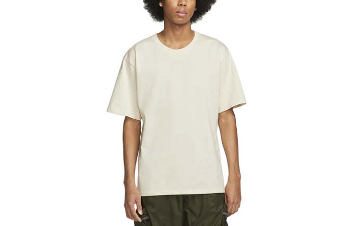 Nike Nike SPORTSWEAR TECH PACK T Shirts Men's Ecru Crew Neck Moderate Straight Fit