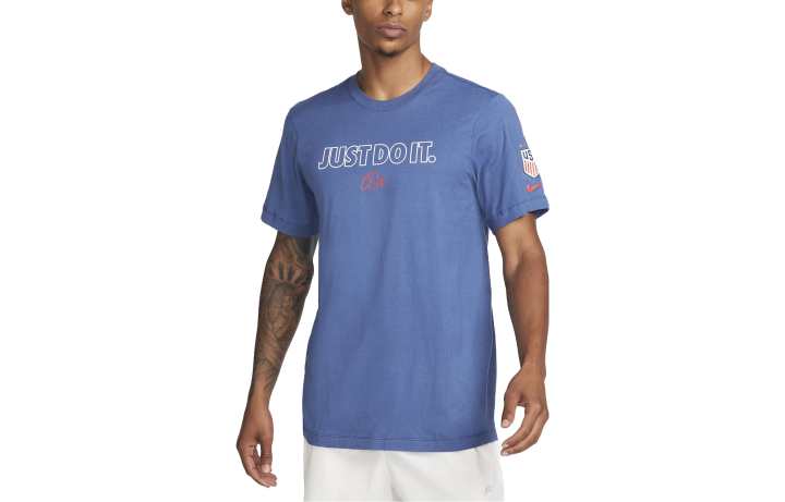 Nike Nike T Shirts Men's Blue Crew Neck Moderate Straight Fit