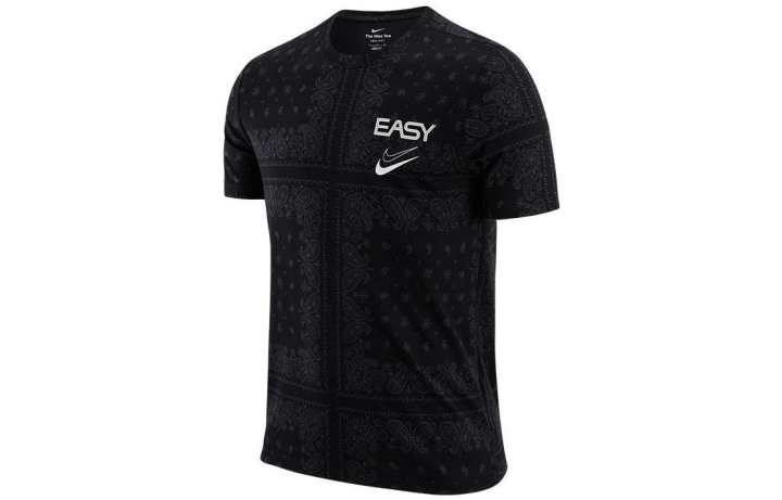 Nike Nike T Shirts Men's Black Crew Neck Moderate Straight Fit
