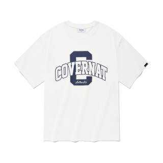 COVERNAT T Shirts Unisex White Crew Neck Moderate Straight Fit