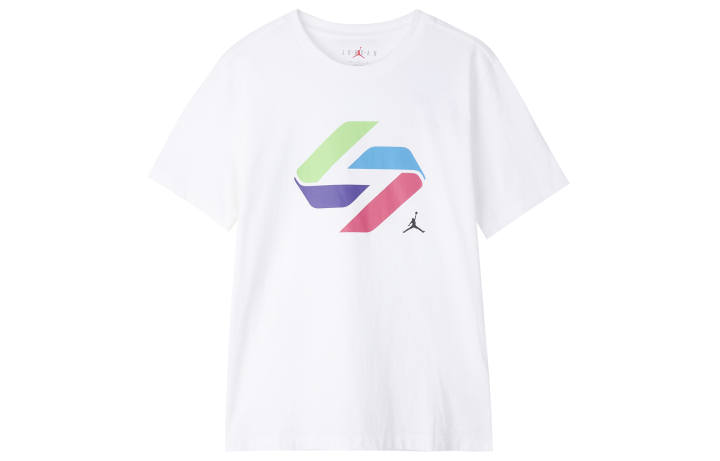 Jordan Jordan T Shirts Men's White Crew Neck Moderate Straight Fit