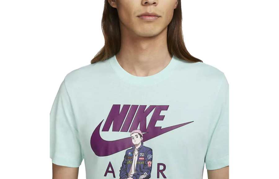 Nike Nike T Shirts Men's Green Crew Neck Moderate Straight Fit