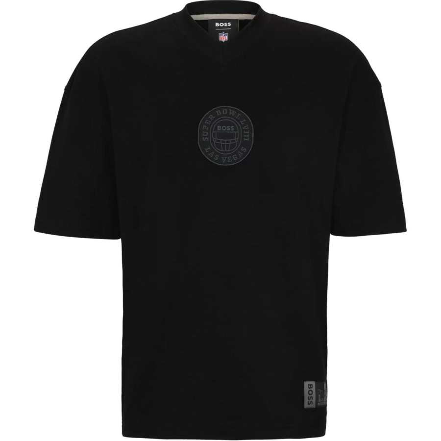HUGO BOSS x NFL Interlock Cotton T Shirt With Printed Artwork T Shirt Men's Black