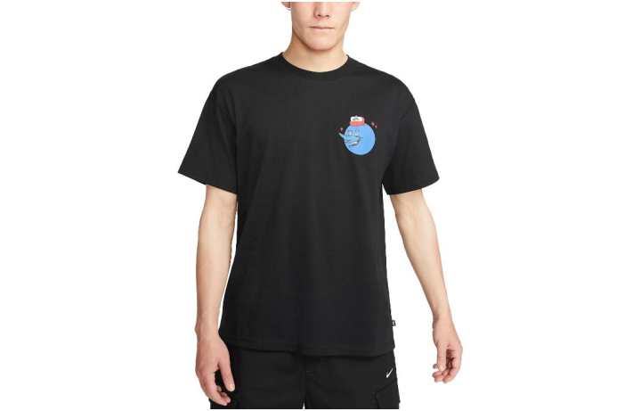 Nike Nike T Shirts Men's Black Crew Neck Moderate Straight Fit