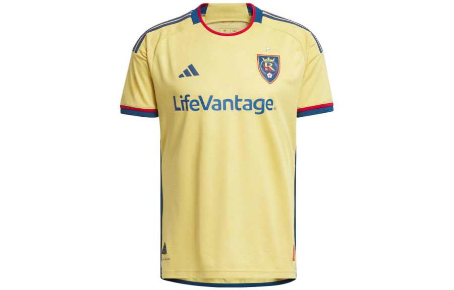 Adidas Adidas Real Salt Lake T Shirts Men's Yellow Crew Neck Moderate Straight Fit