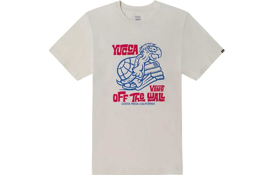 Vans T Shirts Unisex Vintage White Crew Neck Moderate Straight Fit