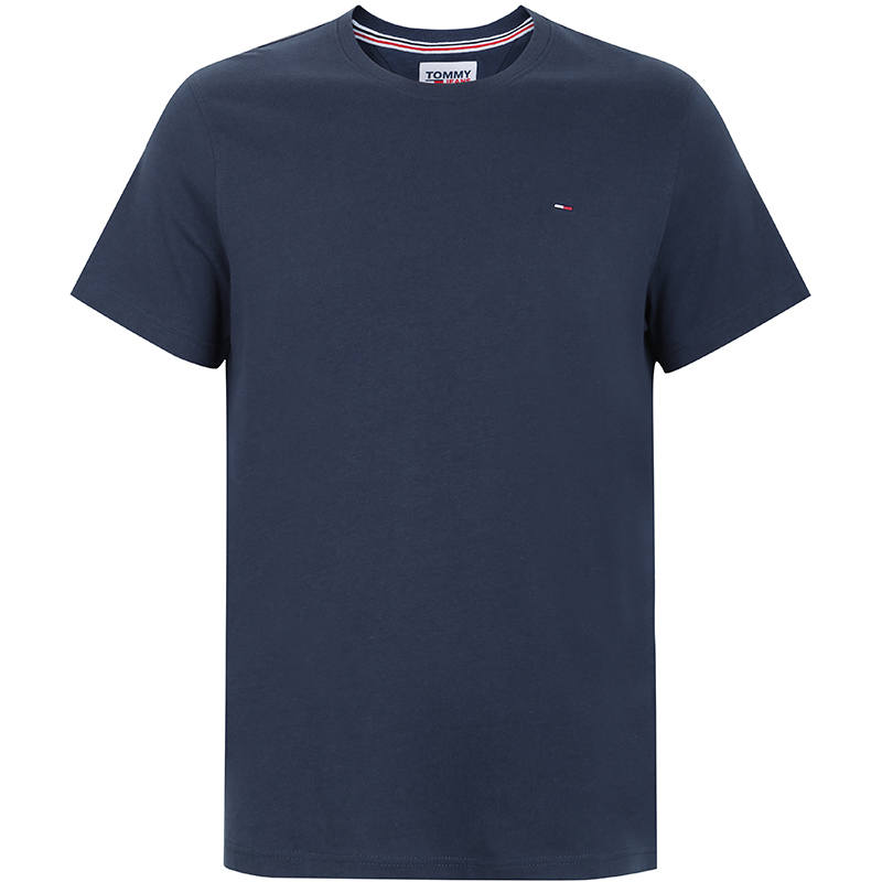 Tommy Hilfiger T Shirts Men's Navy Blue Crew Neck Moderate Straight Fit
