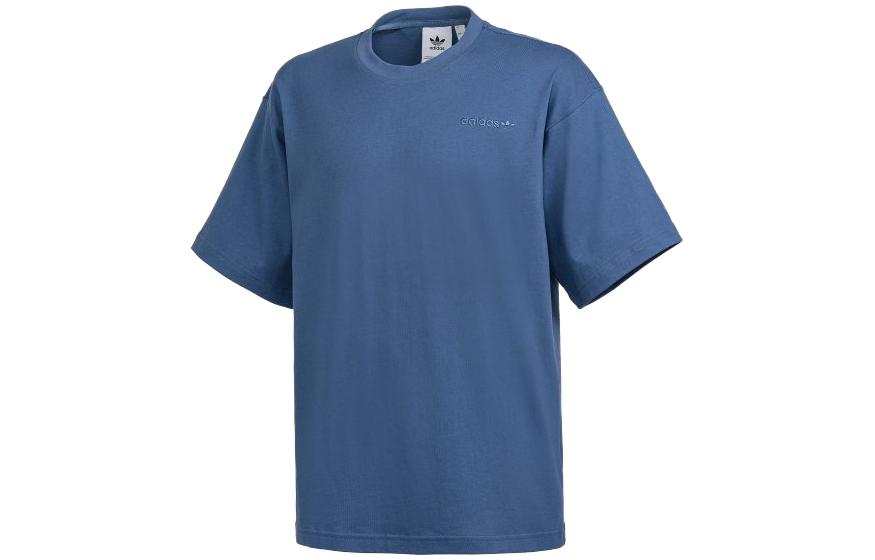 Adidas Adidas T Shirts Men's Blue Crew Neck Moderate Straight Fit