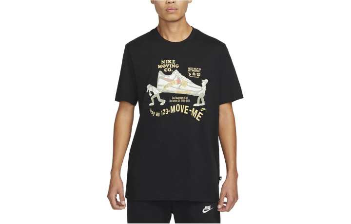 Nike Nike T Shirts Men's Black Crew Neck Moderate Straight Fit