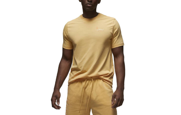 Jordan Jordan Time To Shine T Shirts Men's Gold Crew Neck Moderate
