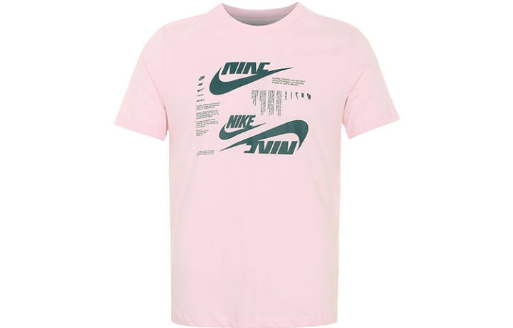 Nike Nike T Shirts Men's Foam Pink Crew Neck Moderate Straight Fit