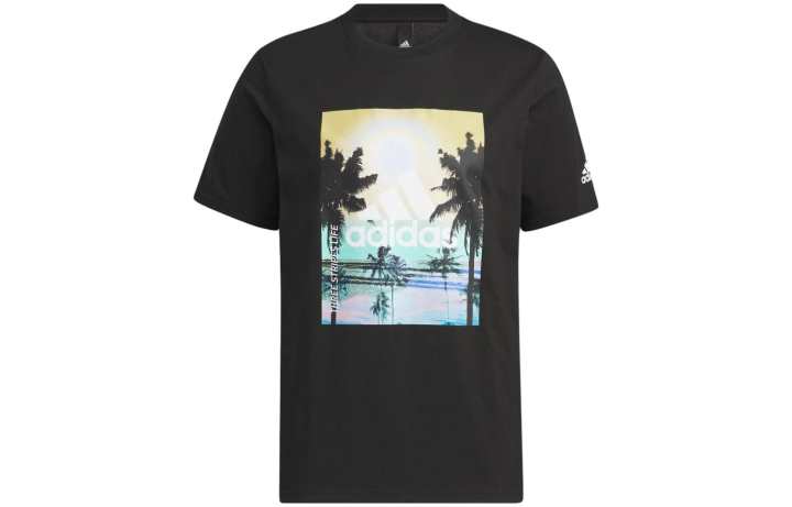 Adidas Adidas T Shirts Men's Black Crew Neck Moderate Straight Fit