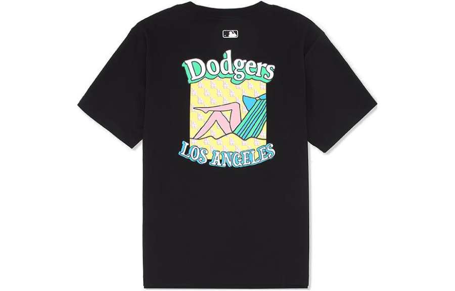 MLB T Shirts Unisex Los Angeles Dodgers/Black Crew Neck Moderate Straight Fit