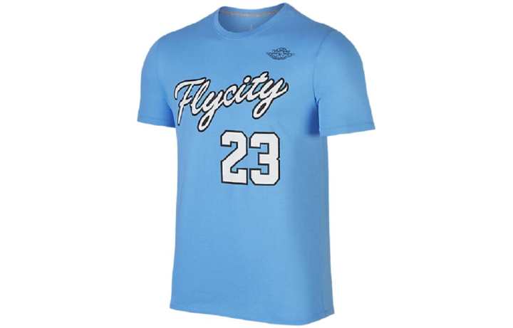 Jordan Jordan Fly City T Shirts Men's Blue Crew Neck Moderate Straight Fit