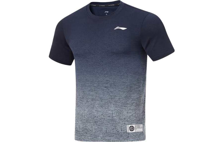 Li-Ning Li Ning Professional Basketball Collection T Shirt Men's Dark Marine Blue Clear Sky Blue