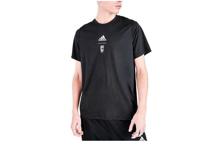 Adidas Adidas T Shirts Men's Black Crew Neck Moderate Straight Fit