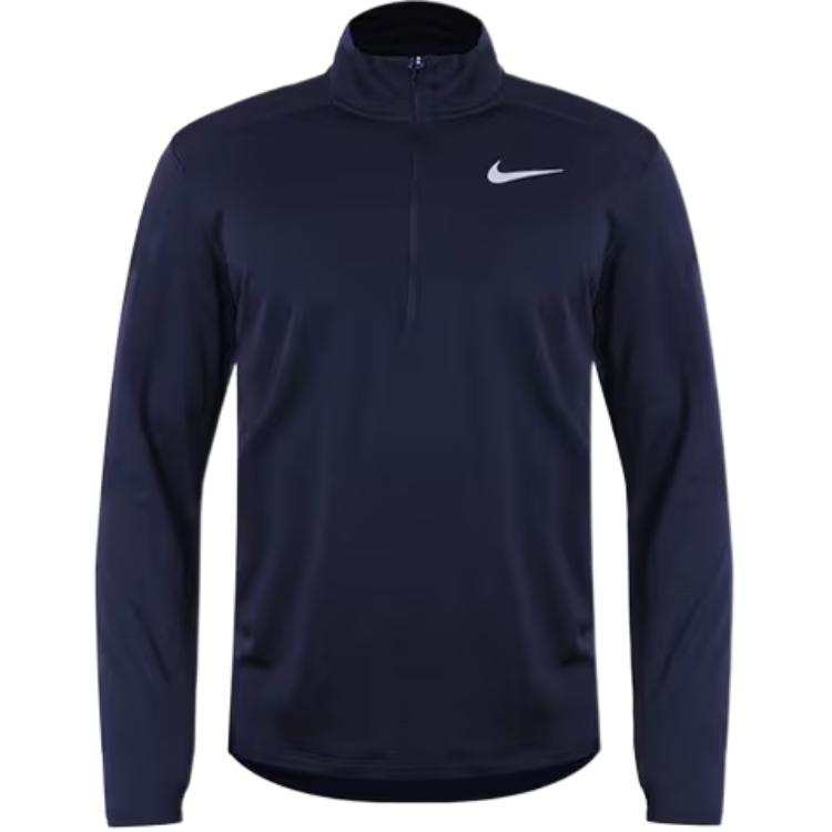 Nike Nike T Shirts Men's Marine Blue Stand Collar Moderate Straight Fit